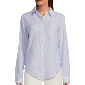 Lilly Pulitzer Blue and White Striped Shirt